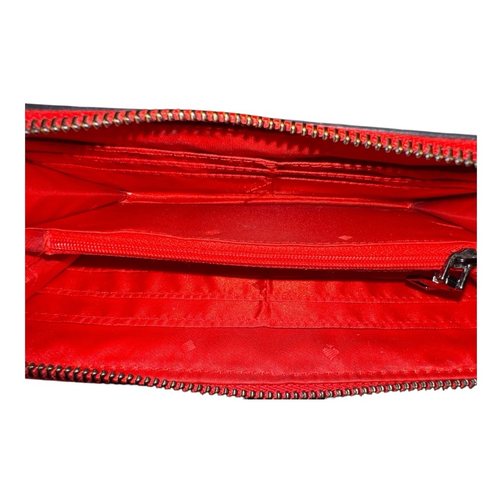 Loulu Zip-Around Large Wallet - Multiple Card Slots Red Sleek Everyday Organizer - Picture 4 of 6